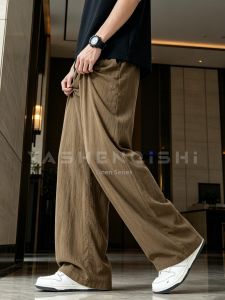 YASHENQISHI | Classic Retro Tencel Linen Wide Leg Loose Straight Pants