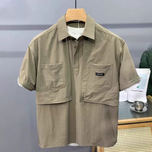 PAZHAOLANG | Oversized Short Sleeve T-Shirt with Multiple Pockets for Men 300lb