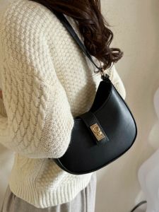 High-End Texture Niche Design Womens Bag Crossbody Shoulder Bag Autumn Winter Trend Soft PU Leather Lock Buckle Closure
