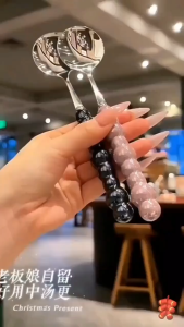 Perlengkapan Makan Berkualitas Tinggi: Sendok Mutiara Aesthetic & Stainless Steel