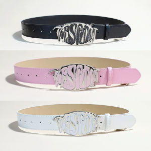 Womens belt with metal plaque glitter rhinestone inlay plate buckle decoration and stylish design