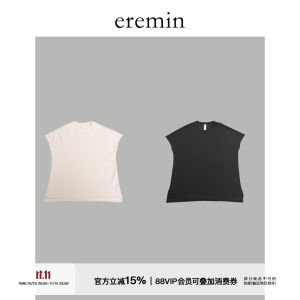 Loose Short Sleeve round Neck Pure Color Casual T-Shirt Womens French Style Top Mincollection Lin Zhi Qing Xiao Fei Sleeve