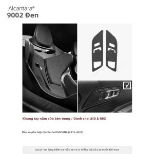 ALCANTARA | Alcantara Nội Thất Ô Tô Cửa Công Tắc Kéo Tay Cầm Bảng Viền Miếng Dán Cho Ford Mustang GT 2015-2023 Da Lộn Da Điều Chỉnh Phụ Kiện