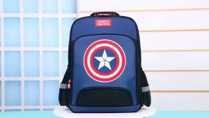 【Ready Stock】Captain America Trolley School Bag Waterproof Stair Climbing  School Bag  小学生拉杆书包