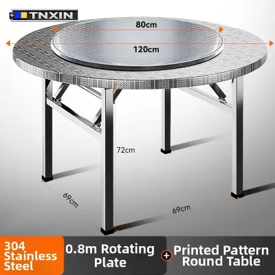 FANKALONG | Economic 304 Stainless Steel Foldable Round Dining Table