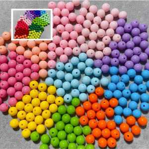 ลูกปัดอะคริลิคสีสันสดใส 10 มมรอบ DIY วัสดุสำหรับสร้อยข้อมือสร้อยคอเครื่องประดับสดใหม่แฟชั่น ฤดูร้อน