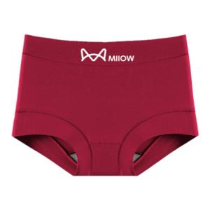 Quần lót boxer MiiOW nữ làm bằng cotton nguyên chất màu đỏ kháng khuẩn
