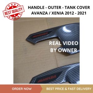 PAKET HANDLE OUTER TANK COVER CARBON MOBIL AVANZA XENIA 2012 - 2021