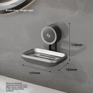 Hayan | Suction Wall-mounted Double-layer Soap Drainage Soap Shelf