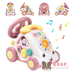 Baby Musical Cell Phone Toy Interactive Telephone Car Toy with Sound Effect Light and Universal Wheel Learning Toddler Toy for Girls and Boys Birthday Age 1 2 3 4 Year