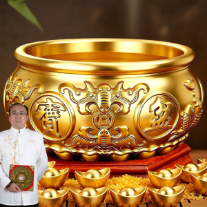 FENGSHUIGE | Prosperity And Wealth Attracting Display Piece Brass Crystal Gold Ingot