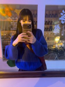 YUFUQING | Soft Cozy Klein Blue Striped Womens Sweater Autumn Winter Coat Match Korean Style Overhead Shirt New 2024 Commute Loose Fit