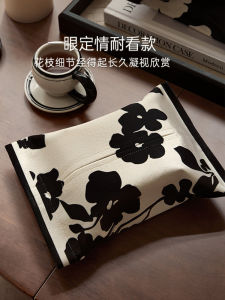 Luxurious Hanging Tissue Box Car Mounted Fabric Art Tissue Holder Roll Paper Storage Bag Drawstring Paper Towel Organizer