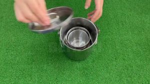 Outdoor Stainless Steel Kettle Bowl Mug 5pcs set Portable Picnic Cooker Kettle 1.2L Coffee Pot  Camping for 2-3person