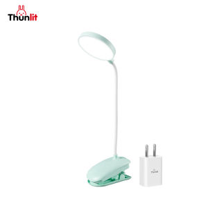 Thunlit linh hoạt clip ánh sáng màu xanh lá cây USB sạc 2000mAh bàn kẹp ánh sáng cảm ứng mờ bảo vệ mắt