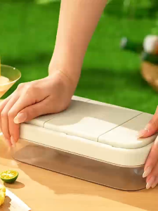 Ecoco Ice Cube Tray with Cover Easy-release 21-grid 28-grid Ice Cube Mold Ice Maker for Freezer