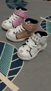 Sepatu Sneakers Anak Perempuan Usia 1-3 Tahun Model Boot Motif Mandarin Tali Velcro