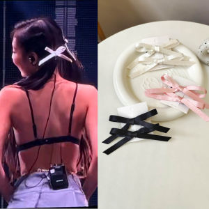 เครื่องประดับผมโบว์ผีเสื้อสีขาวสไตล์ Jennie ทรงหางม้าคู่ คลิปผมด้านข้าง แฟชั่นเกาหลี ใหม่ล่าสุด ไม่ต้องรับประทาน