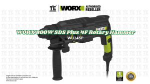 WORX 800W SDS Plus 4F Rotary Hammer WU345P