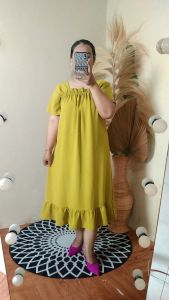 Dress Fuji Cringkle Jumbo Home Dress Viral Tiktok Terbaru
