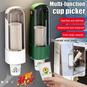 Household wallmounted cup holder Cup organizer Disposable transparent cup organizer 壁挂式免打孔一次性杯子取杯器