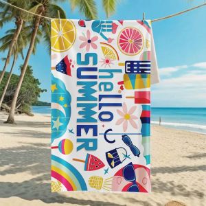 Summer Camping Picnic Blanket Sunbathing Beach Towel 31.5x63inch Quick-dry Bath Towel Microfiber Outdoor Travel Beach Blanket