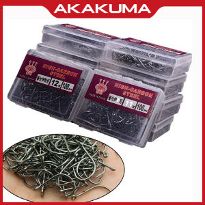 50/60/70/100PCS/SET Carbon Steel Fish Bait Fishing Hooks Durable Head Fishing tackle