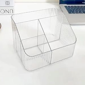 Makeup Organizer Storage Box 3 Grid/4 Grid Transparent  Acrylic Compartment Container Nordic Style Home Supplies