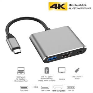 Local ReadyStockUSB C Hub Type USB-C to HDMI USB3.0 Type-C Charging Adapter