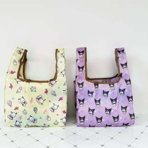 Cute Cartoon Foldable Eco-friendly Shopping Bag Mini Lunch Box Carrier Handheld Portable Student Storage Bag Nordic Style
