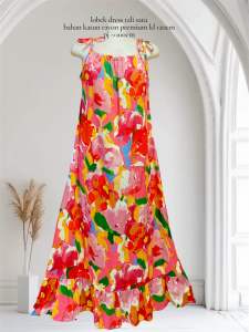 DASTER LOBEK /YUKENSI DRES /DRESS PANTAI/ SUMMERS DRES/TALI SATU KATUN RAYON