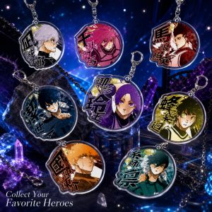 Bandai | Blue Lock Yoichi Isagi Meguru Bachira Acrylic Keychain Anime Merchandise Collectible Keychain In Stock Fast Shipping Hot