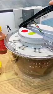 LMETJMA 3L Salad Spinner Large Salad Sowl With Lid One-handed Easy Press Salad Spinner Washer Dryer Drainer Mixer JT249