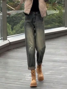 MANMI | Quần Jeans Vintage Form Rộng cho Người Nữ Thấp