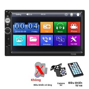 Máy Nghe Nhạc MP5 Ô Tô Màn Hình Cảm Ứng HD 7 Inch HIPPCRON 2DIN Bluetooth Radio FM Hỗ Trợ ISO AUX Mirror Link Âm Thanh Đa Phương Tiện Tích Hợp