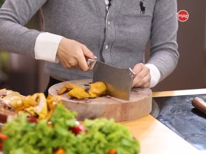 Dao chặt Damascus iMatlưỡi bằng thép không gỉ 9Cr18 cán gỗ cẩm lai tự nhiên