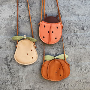 2024 New Girls Messenger Bag Kids Cute Pumpkin Fruit Pattern Childrens Bag Children Cute Single Shoulder Crossbody Bag