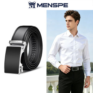 MENSPE Men’s Belt Business Leisure Belt Stylish Automatic Buckle Belt Second-layer Cowhide Waistband Length Can Be Cut Youth Belt Stylish Simple Nice Waistband Durable Belt