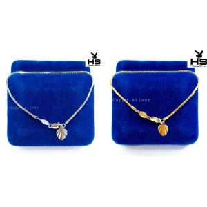 Gelang Perak Wanita Asli Silver 925 Lapis Emas Putih Italy Santa - Gelang Anti Karat