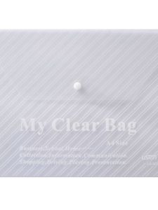 Transparent Button Style Document Bag A4 File Bag US-W209 Archiving Storage Case for Business Supplies 12 Pieces Pack