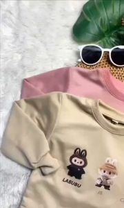 Baju Anak Crop LABUBU Setelan Anak Perempuan 3-12 Tahun