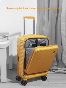 Ultra-Light Expandable 20-Inch Business Travel Suitcase for Men 24 Front Opening Expansion Boarding Box Luggage for Women 28