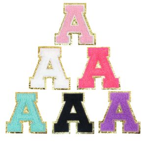 Multiple colors Letters Chenille Embroidered Patches Decals On Clothes Dresses HatsJeans Your Name  DIY Accessories