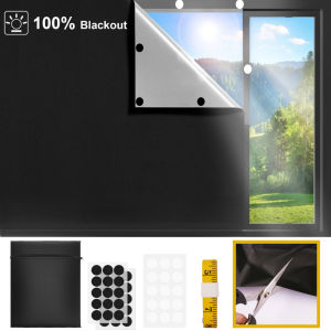 100% Blackout Window Cover Portable Blackout Shades Adhesive Thermal Blackout Blinds No Drill Guard Blind for Bedroom Window
