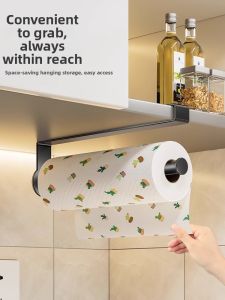 QINFEI | No Drill Kitchen Paper Towel Hanging Organizer