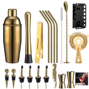 20PCS Cocktail Shaker Set Bartender Kit Bar Set Martini Barware Mixing Tools for Home Use Bartending Gift Bar Boston Shaker