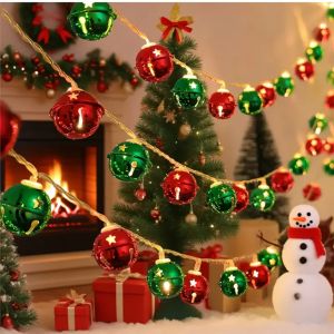 1pc 10/20/30 LED Christmas Bell String Lights Battery Powered Fairy Light Suitable For Wedding Birthday Christmas Holiday Decor