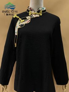 Handmade Tibetan Womens Classical Dance Performance Clothes Button up Top Ethnic Style Festival Party Stage Outfits