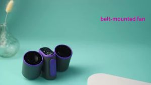 พัดลมตั้งแคมป์สองหัวแบบพกพาพร้อมไฟ LED และจอแสดงผลสมาร์ท - พัดลมแขวนเอวสำหรับกีฬากลางแจ้ง สำนักงาน ห้องนอน