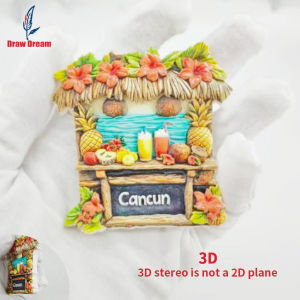 1Pc Cancun Creative 3D Embossed Refrigerator Magnet World Travel Souvenir Collection Suitable for Home and Office Decoration Personalized Exclusive Travel Souvenir Magnetic Refrigerator Magnet Home Decoration Kitchen Room Office Cabinet Crafts G...